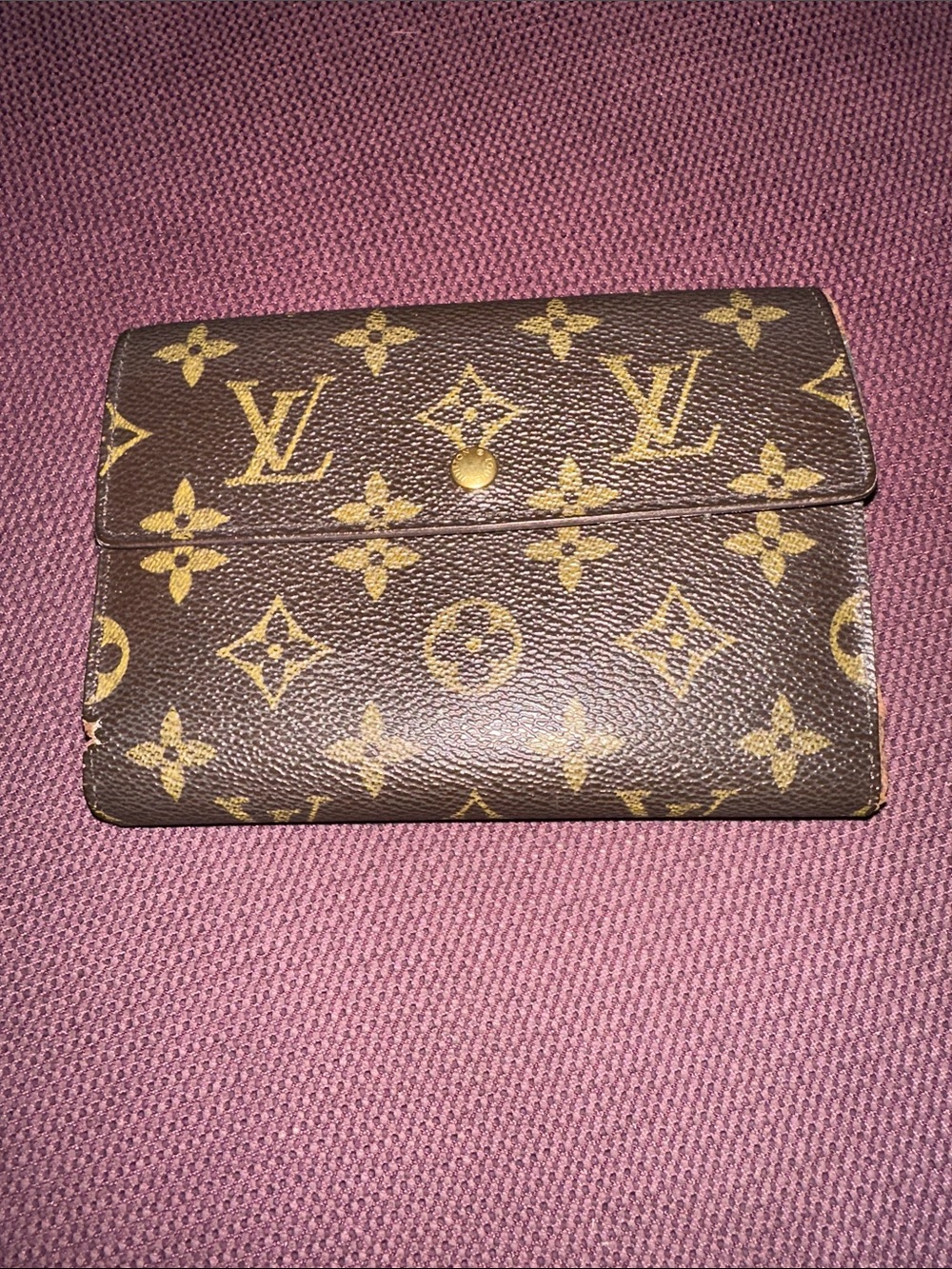 Louis Vuitton Brown & Tan Monogram Medium Flap Wallet - Picture 1 of 1